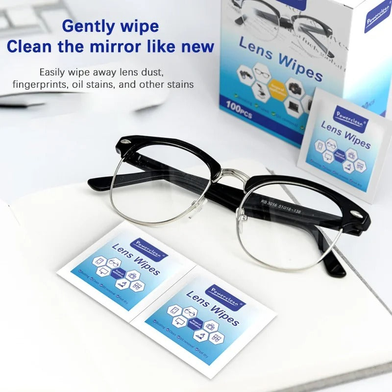 HPL™ 100 PCs Wipes for Glasses & Screens, Pre-Moistened