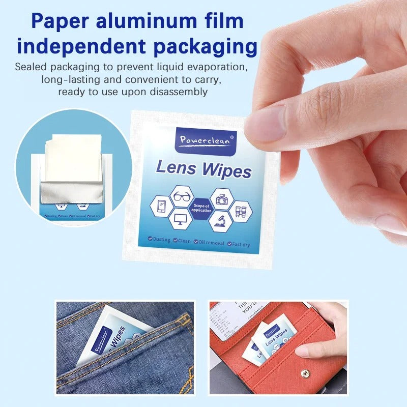 HPL™ 100 PCs Wipes for Glasses & Screens, Pre-Moistened